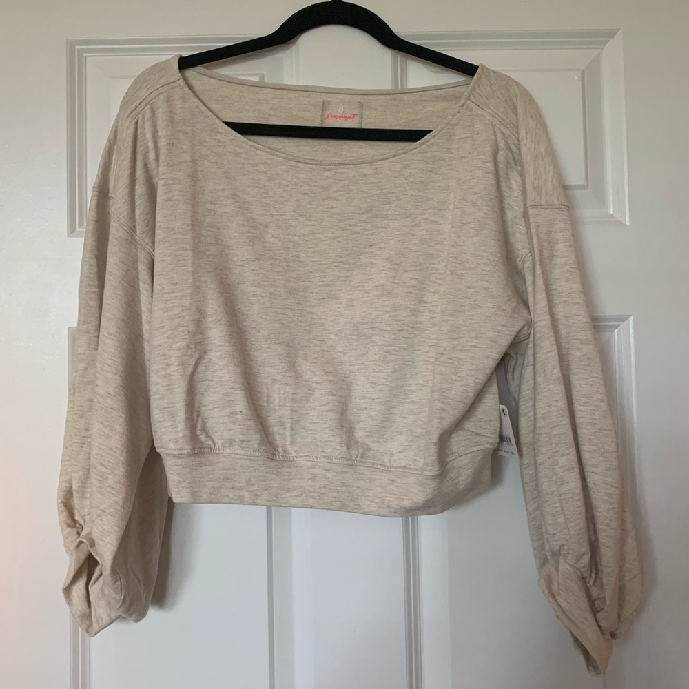 Free People Spring Forward cropped sweatshirt size small
